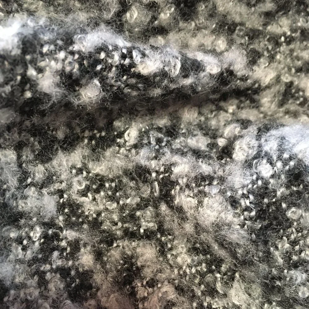 Black & Grey Textured  Fringed Blanket Scarf
